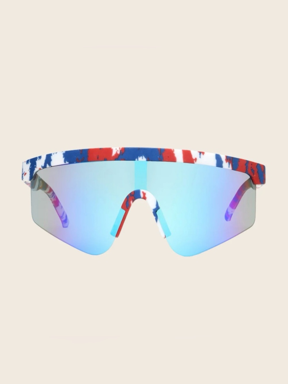 Panama Jack Americana White Red Blue Retro Surf Shield Unisex Sunglasses